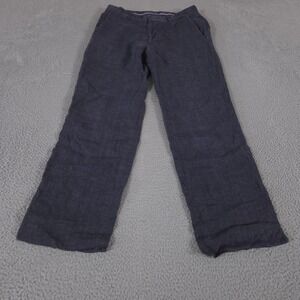 Banana Republic Pants Mens 32x32 Navy Modern Fit 100% Linen Straight Leg Striped